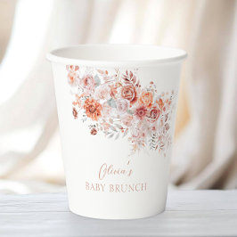 Boho Floral Baby Brunch Pappbecher