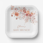 Boho Floral Baby Brunch Pappteller (Vorderseite)