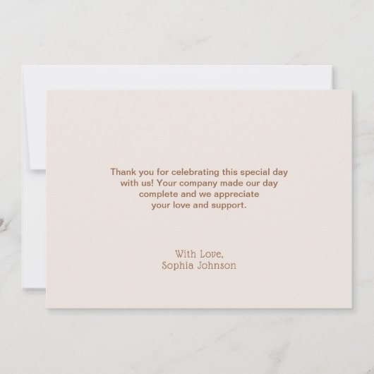 Boho Floral Baby Carriage Baby Shooter Dankeskarte (Rückseite)