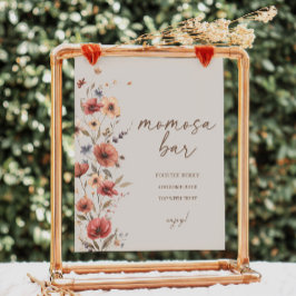 Boho Floral Baby Dusche Momosa Bar Sign Poster