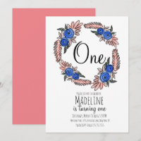 Boho Floral Baby First Birthday Botanischer Kranz