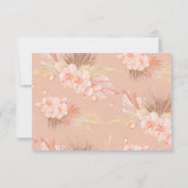 Boho Floral Baby Girl Buch Einladung (Rückseite)