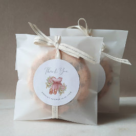 Boho Floral Baby Girl Dusche Danke Classic Rou Runder Aufkleber