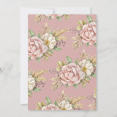 Boho Floral Baby Girl Dusche Einladung (Rückseite)