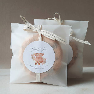 Boho Floral Baby Girl Dusche Vielen Dank Runder Aufkleber