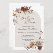 Boho Floral Baby in Bloom Baby Dusche Einladung (Vorne/Hinten)