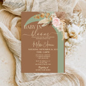 Boho Floral Baby in Bloom Baby Dusche Einladung