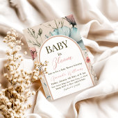Boho Floral Baby in Bloom Baby Dusche Einladung