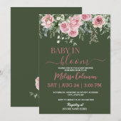 Boho Floral Baby In Bloom Baby Shower  Einladung (Vorne/Hinten)