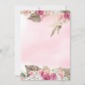 Boho Floral BABY Pampas & Palm Girl Babydusche Einladung (Rückseite)