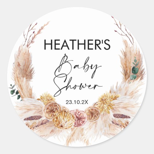 Boho Floral Baby Shooting Sticker (Vorderseite)