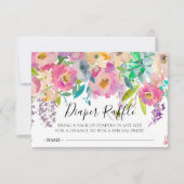 Boho Floral Baby Showdusche Windeln Raffle Ticket Einladung (Vorderseite)