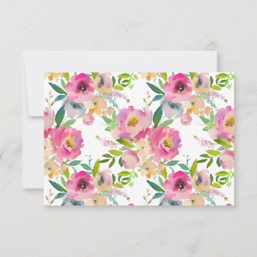 Boho Floral Baby Showdusche Windeln Raffle Ticket Einladung (Rückseite)