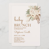 Boho Floral Baby Shower Brunch Einladung (Vorne/Hinten)