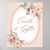 Boho Floral Baby Shower Cards and Gifts Poster (Vorne)