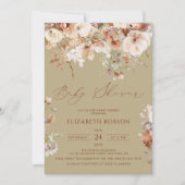 Boho Floral Baby Shower Einladung (Vorderseite)