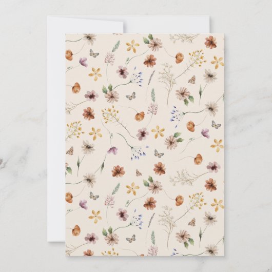 Boho Floral Baby Shower Einladung (Rückseite)