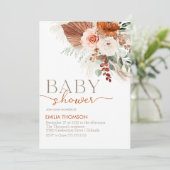 Boho Floral Baby Shower Einladung (Stehend Vorderseite)