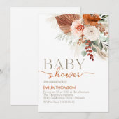 Boho Floral Baby Shower Einladung (Vorne/Hinten)