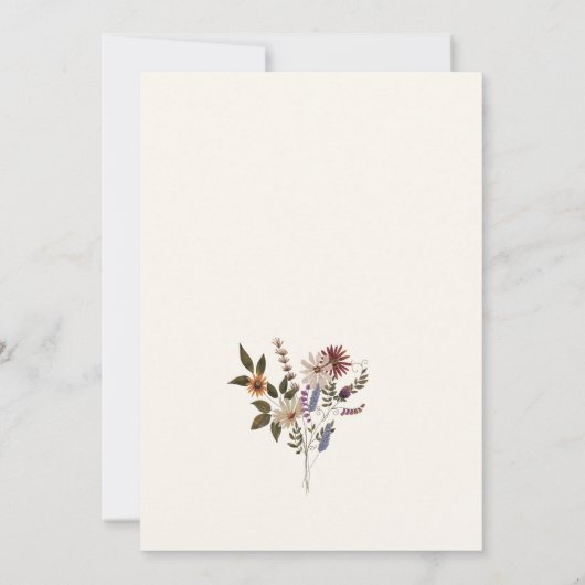 Boho Floral Baby Shower Einladung (Rückseite)