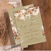 Boho Floral Baby Shower Einladung