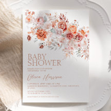 Boho Floral Baby Shower Einladung