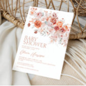 Boho Floral Baby Shower Einladung