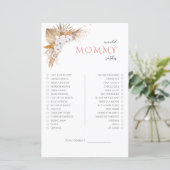 Boho Floral Baby Shower Game Mommy eher (Stehend Vorderseite)