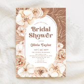 Boho Floral Baby Shower Mocha Einladung