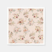 Boho Floral Baby Shower Napkins Serviette (Vorderseite)