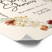 Boho Floral Baby Shower Poster (Ecke)