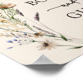 Boho Floral Baby Shower Poster (Ecke)