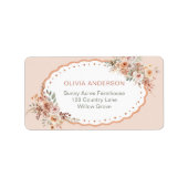 Boho Floral Baby Shower Rücksendeadresse Adressaufkleber (Vorne)