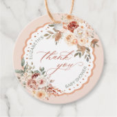 Boho Floral Baby Shower Vielen Dank Geschenkanhänger (Vorderseite)