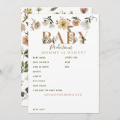 Boho Floral Baby Shower Vorhersagen & Ratschläge Hinweiskarte (Vorne/Hinten)