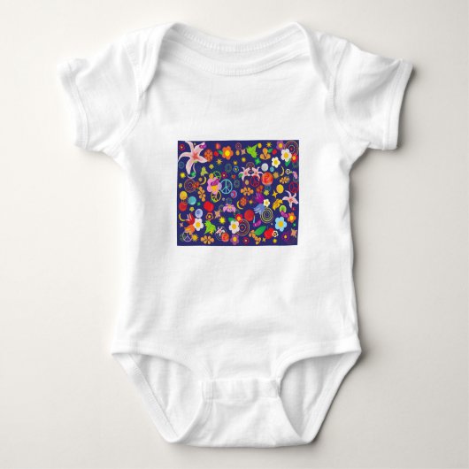 Boho floral baby strampler (Vorderseite)
