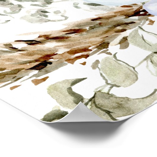 Boho Floral Baptisse Willkommen Poster (Ecke)