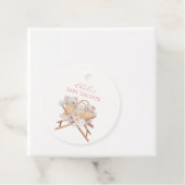 Boho Floral Bear Bassinet Girl Baby Dusche Geschenkanhänger (Beispiel)