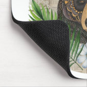 Boho Floral Bear on Vintage Paper Mousepad (Ecke)