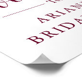 Boho Floral | Begrüßungszeichen für Brautpartys Poster (Ecke)