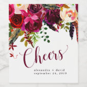 Boho Floral | Beifall Weinetikett (Einzelnes Label)