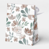 Boho Floral Beige Autumn Watercolor Vielen Dank Geschenkschachtel (Rückseite)