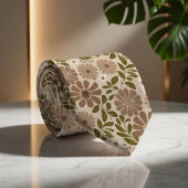 Boho Floral Beige Hintergrund Krawatte