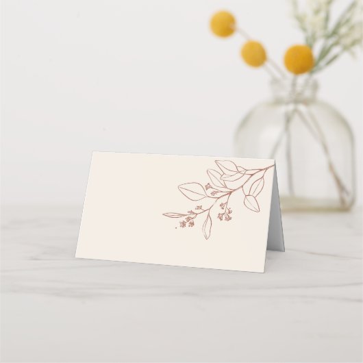 Boho Floral Beige Wedding Platzkarten (Rückseite)