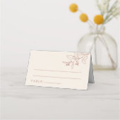 Boho Floral Beige Wedding Platzkarten (Vorderseite)