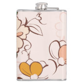 Boho Floral Benutzerdefinierter Name Flachmann (Rückseite)