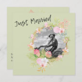 Boho Floral Best Pink Coral Wedding Einladung (Vorne/Hinten)