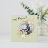 Boho Floral Best Pink Coral Wedding Einladung (Stehend Vorderseite)