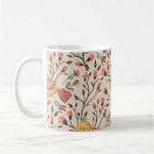 Boho Floral Birds Garden Pattern Kaffeetasse (Links)