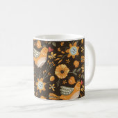 Boho Floral Birds Garden Pattern Kaffeetasse (VorderseiteRechts)